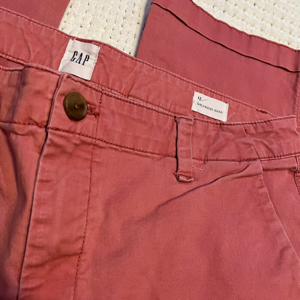 GAP Girlfriend Khaki Pants Pink Rose Cotton Size 12
